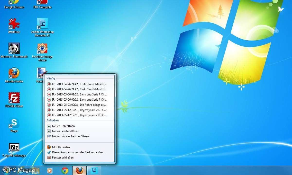 Windows 7 Superbar Sprungleiste