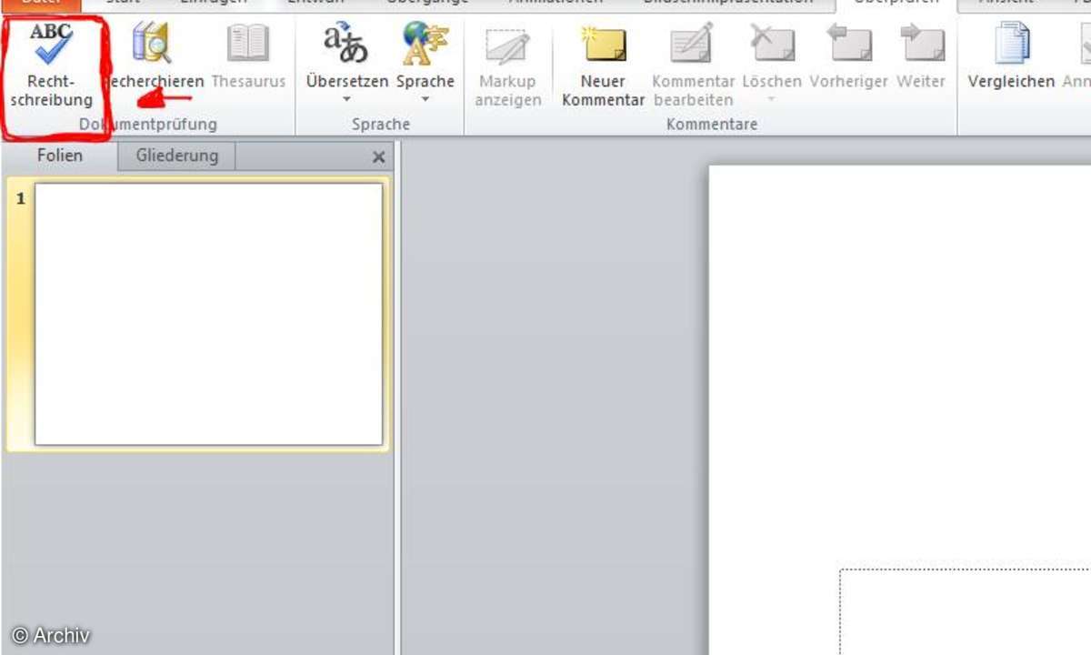 PowerPoint - Fehlerkontrolle