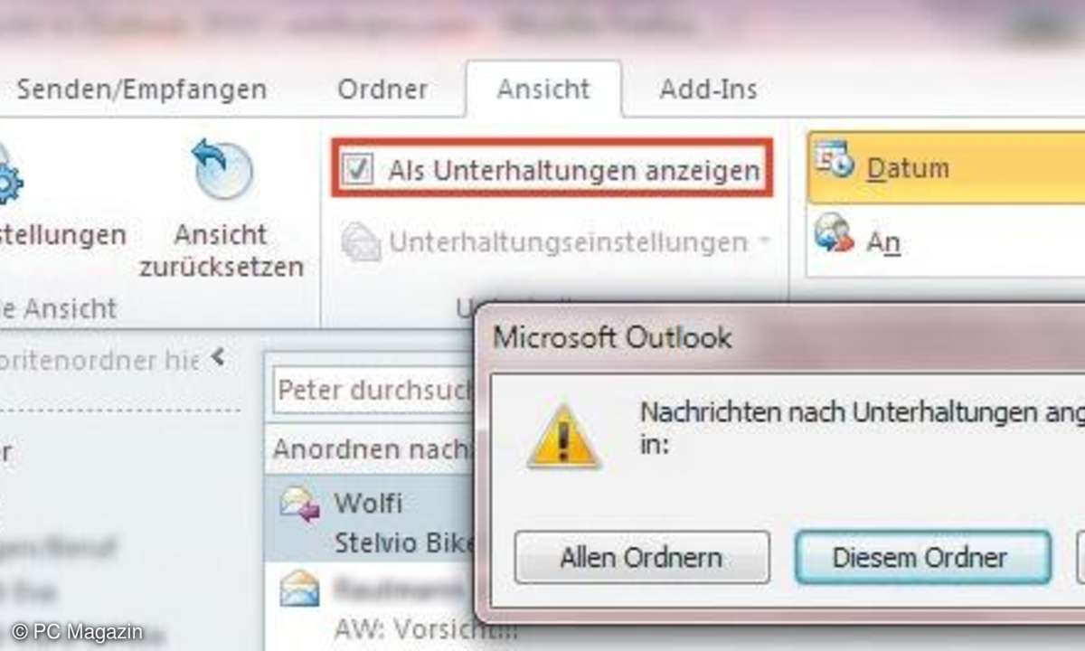 Die neue Unterhaltungsansicht fasst Nachrichten zu einer Unterhaltung zusammen und sorgt damit für mehr Übersicht.