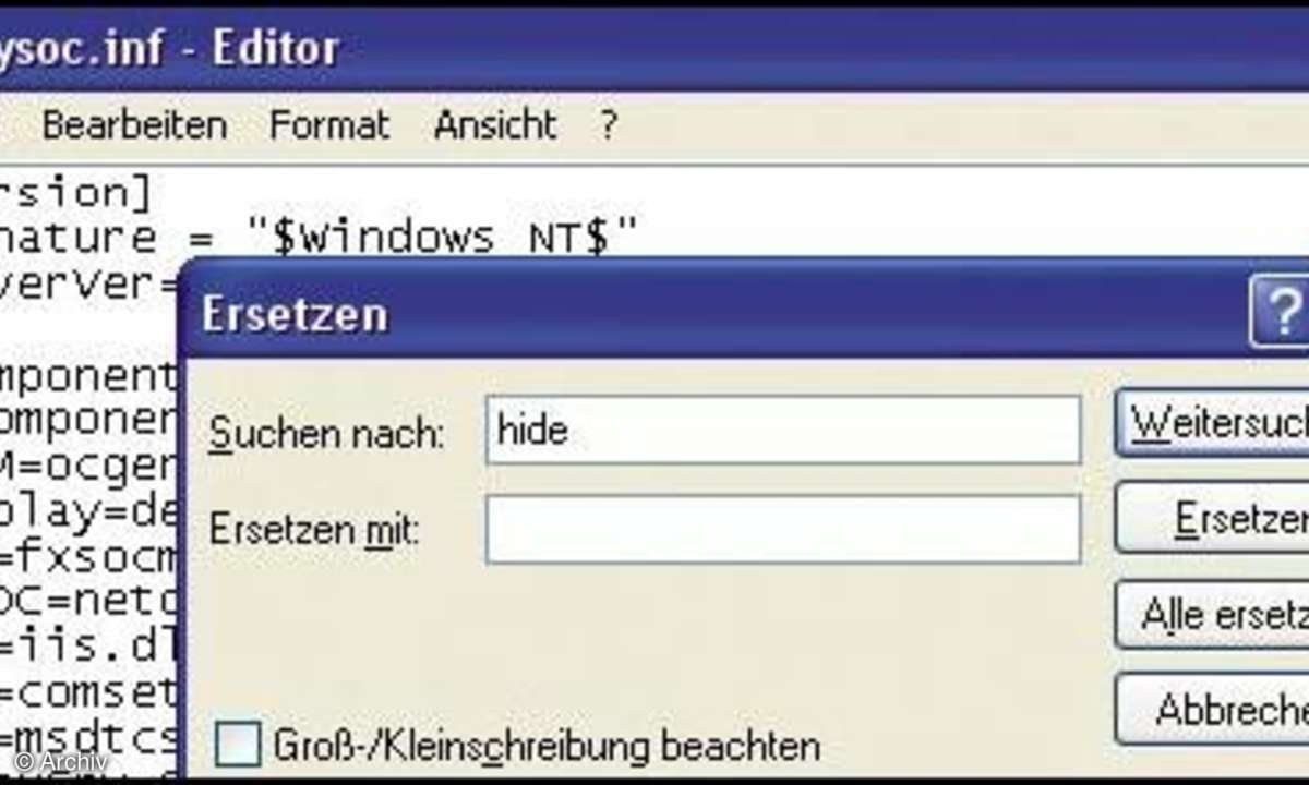Windows-Lieferumfang: volle Kontrolle