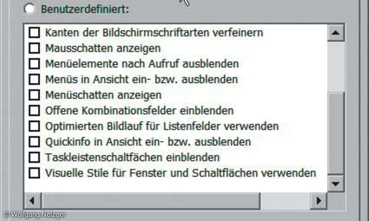 XP-Tuning: Leistungsoptionen