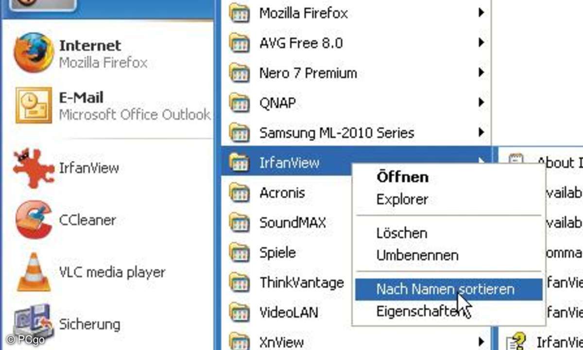 So schaffen Sie mit einem Klick Ordnung in der Programmliste des Start-Menüs.