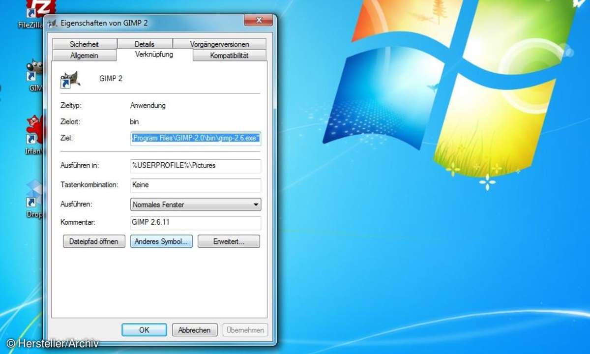 Desktopsymbol ändern