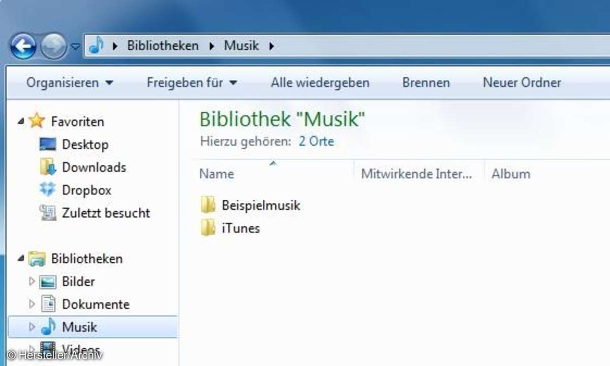 Windows 7 Bibliothek