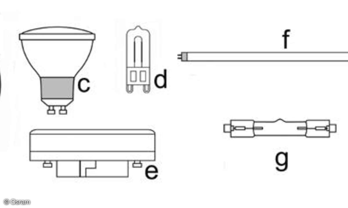 Bauforman,Lampen,Glühlampe,Halogenlampe,Leuchtstofflampe,LED-Lampe