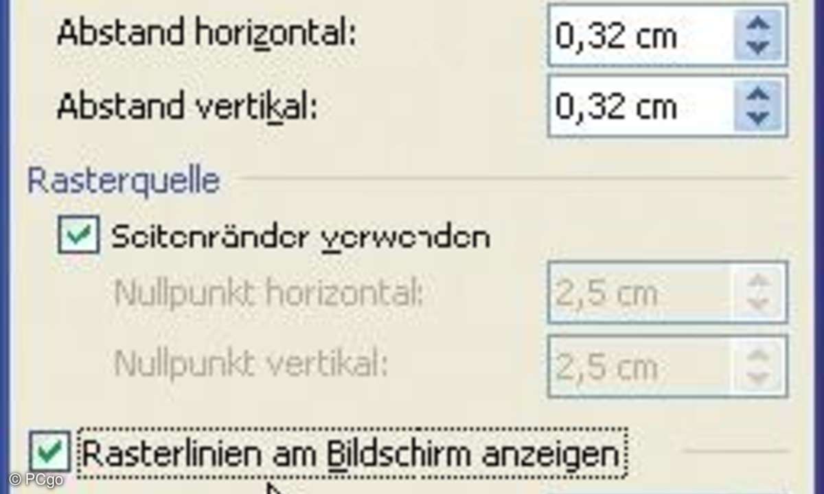 Einfacheres Platzieren mit dem Zeichnungsraster.