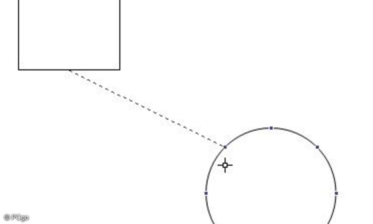 Verbindungslinien halten die Verbindung auch beim Verschieben der AutoFormen aufrecht.
