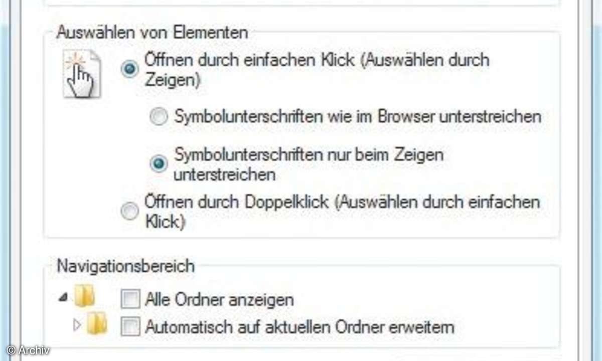 Ganz bequem: So stellen Sie im Windows-Explorer auf Einfachklick um.