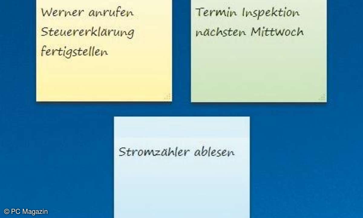 PostIts: Nützliche Klebezettel in Windows 7, die auch nicht herunterfallen.