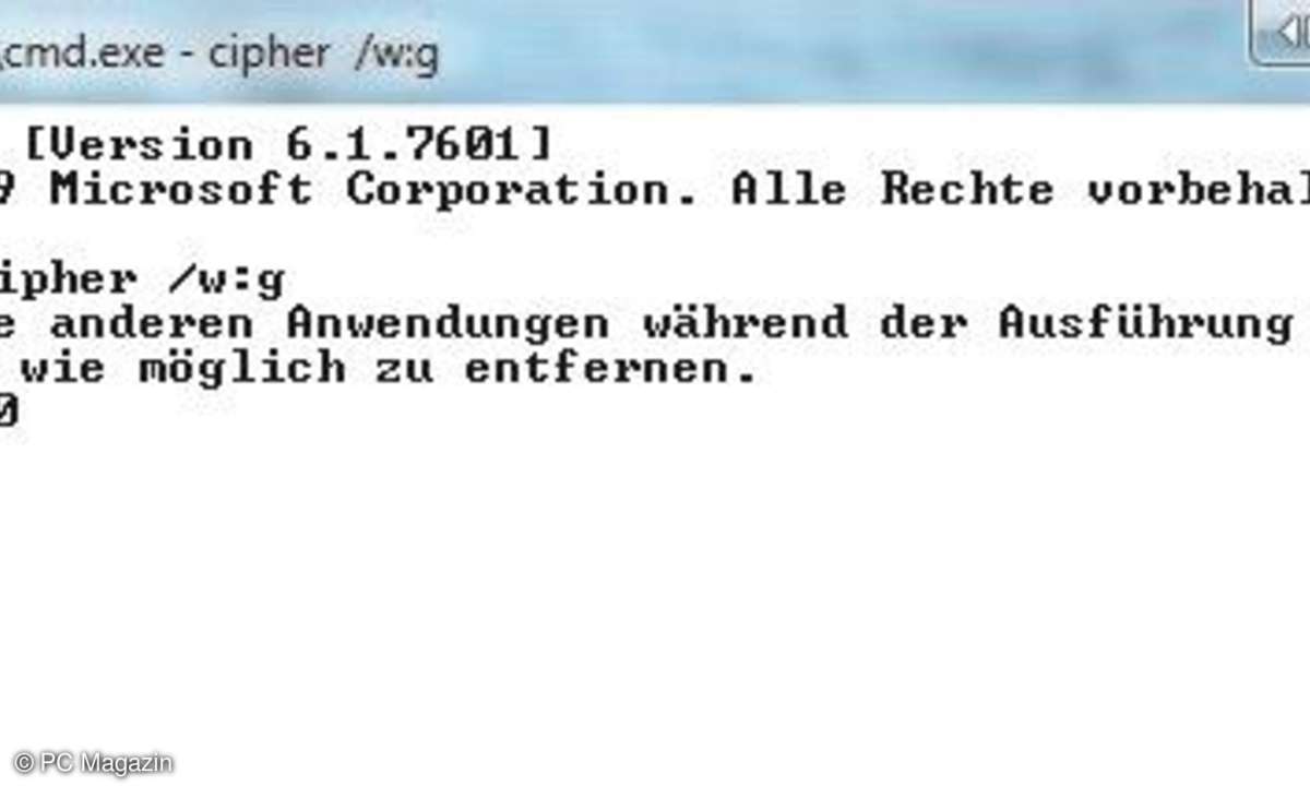 P lattenputzer: Das Kommandozeilenprogramm Cipher löscht unwiederbringlich.