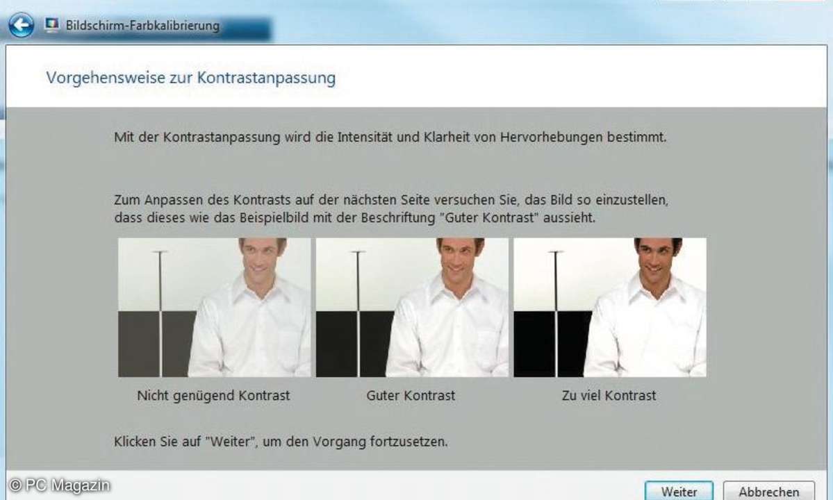Feinarbeit: Windows 7 schont Ihre Augen, wenn Sie per Programm Ihren Monitor kalibrieren.