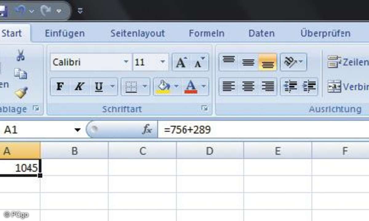 Innerhalb einer Zelle funktioniert Excel vom Prinzip her ebenso wie ein herkömmlicher Taschenrechner.