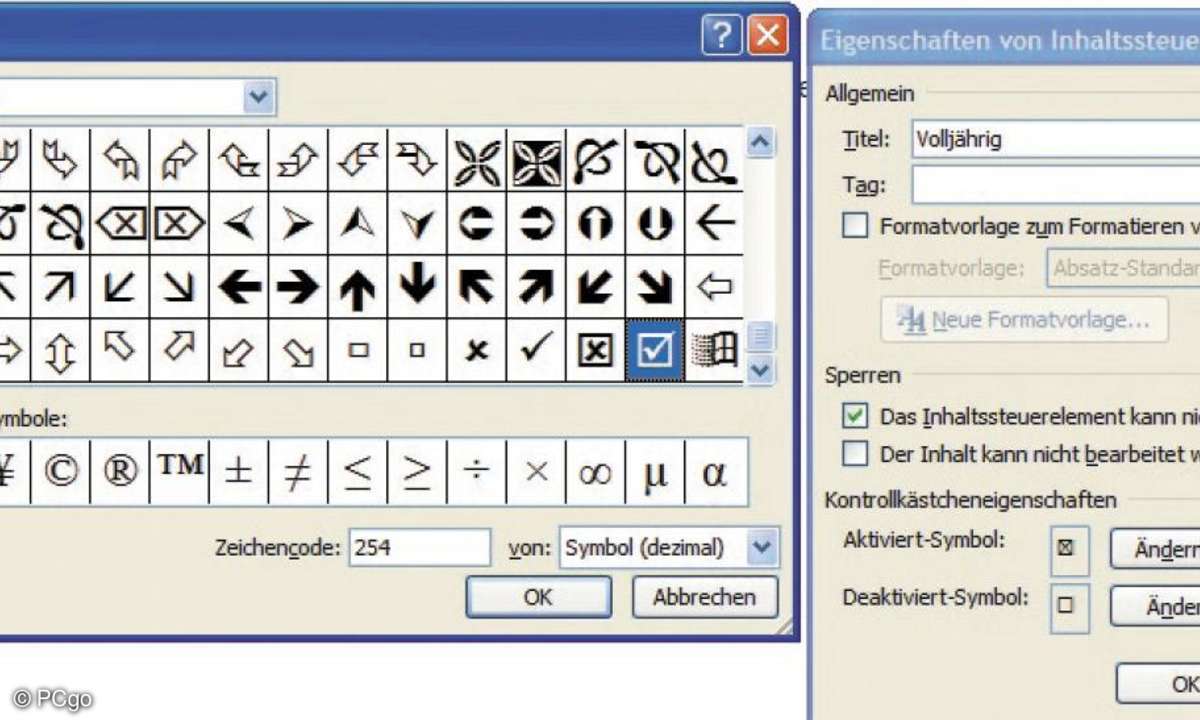 Formulare mit Word-Tabellen einrichten