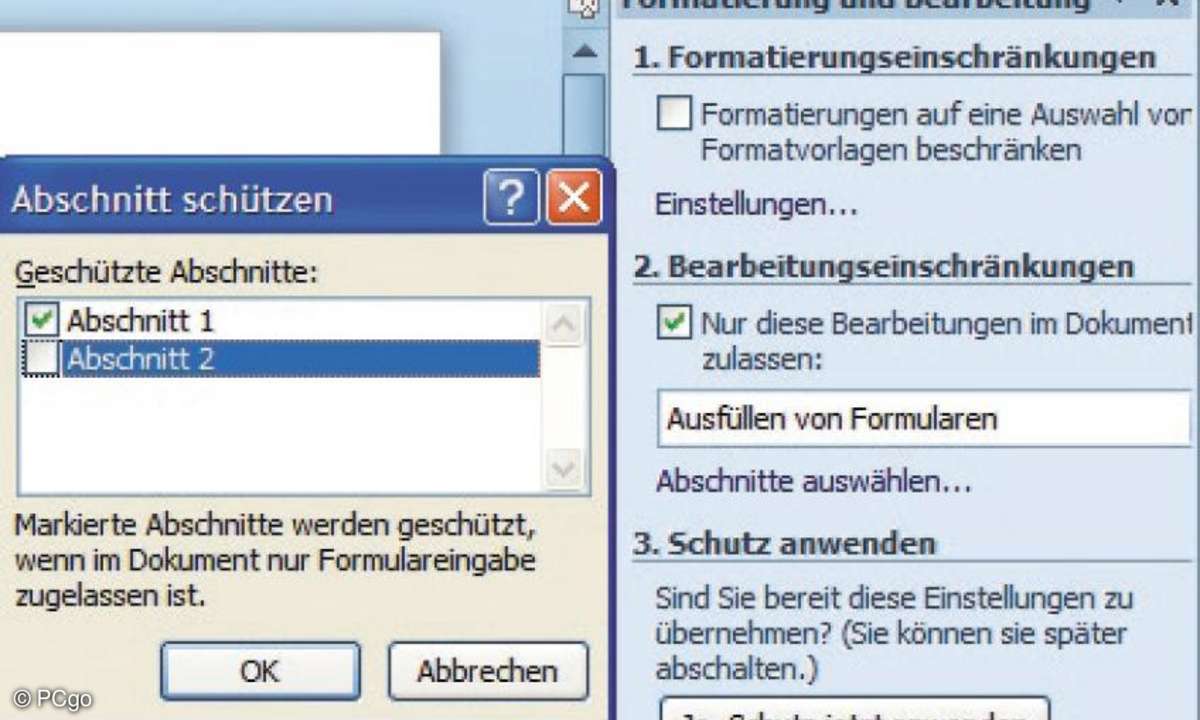 Formulare mit Word-Tabellen einrichten