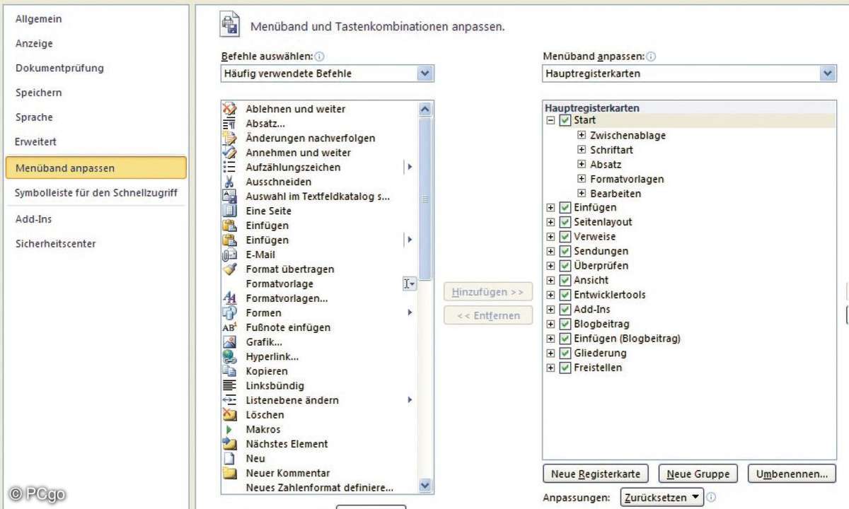 Formulare mit Word-Tabellen einrichten
