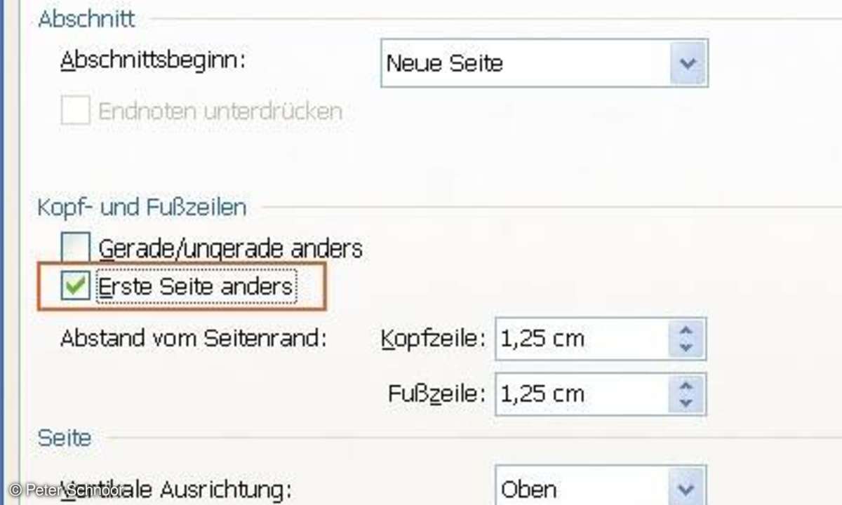 Kopf- und Fußzeilen in Word