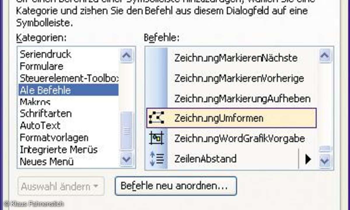 Word persönlich: Anpassen