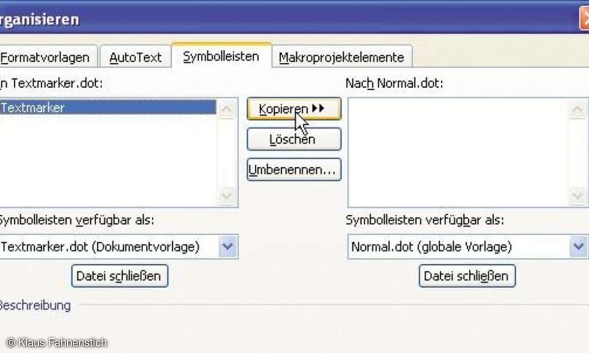 Word persönlich: Organisieren