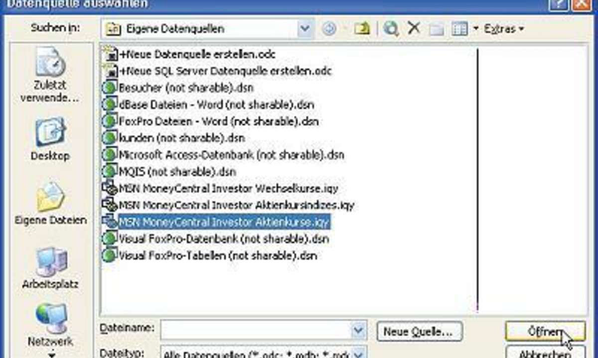 Aktienaufsicht mit Excel