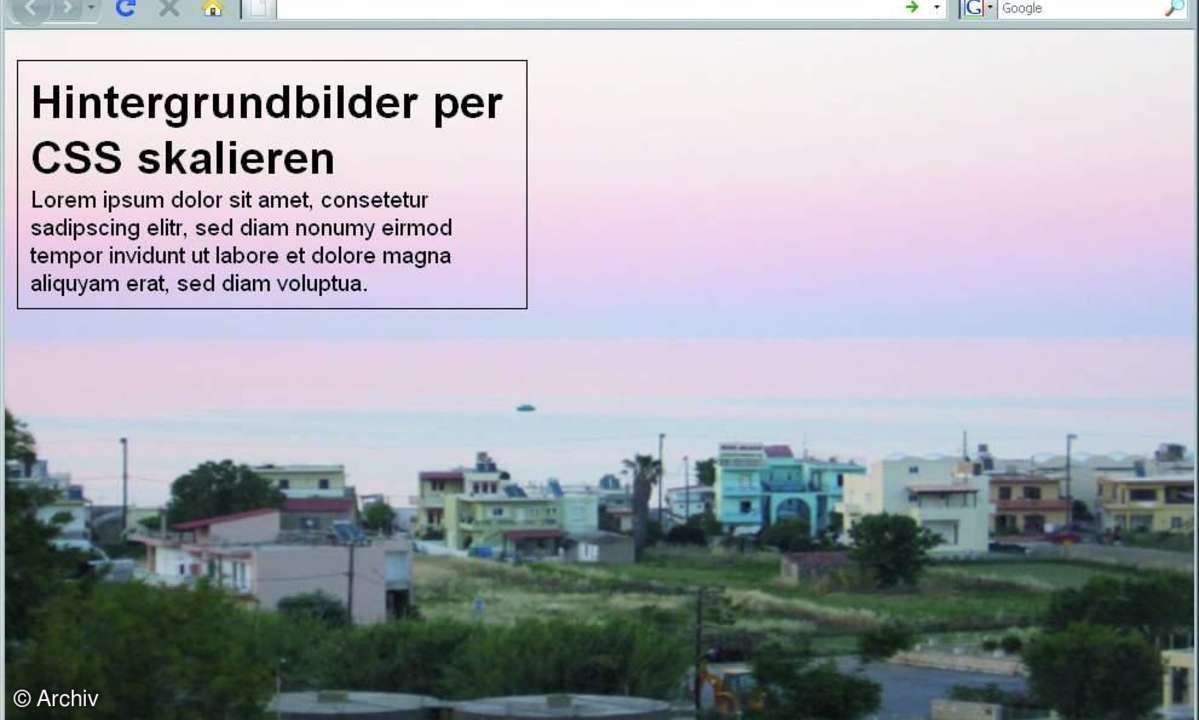 CSS: Tricks mit Hintergrundbildern