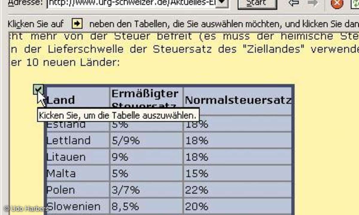 Importieren und exportieren in Excel