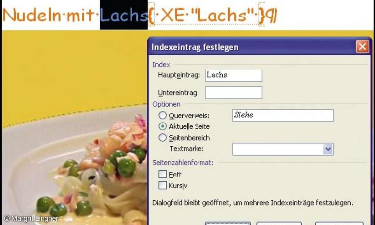 Persönliches Kochbuch mit Word
