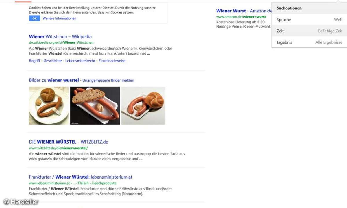 google search, Windows 8-app