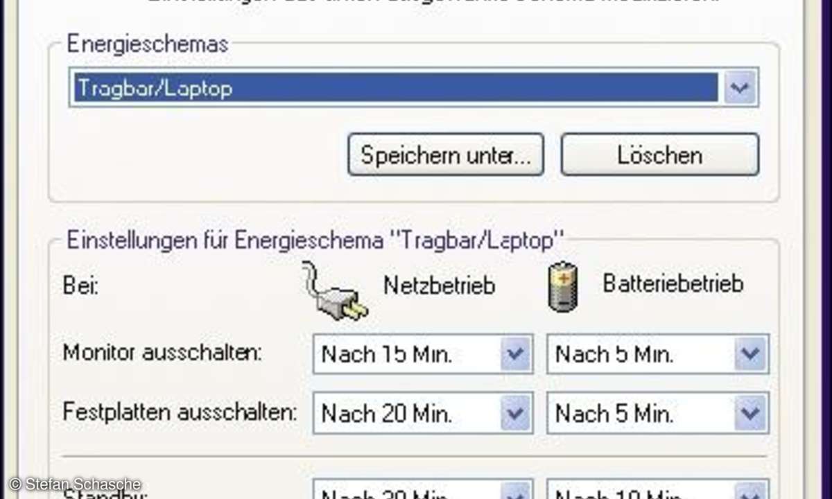 Energie sparen mit Windows