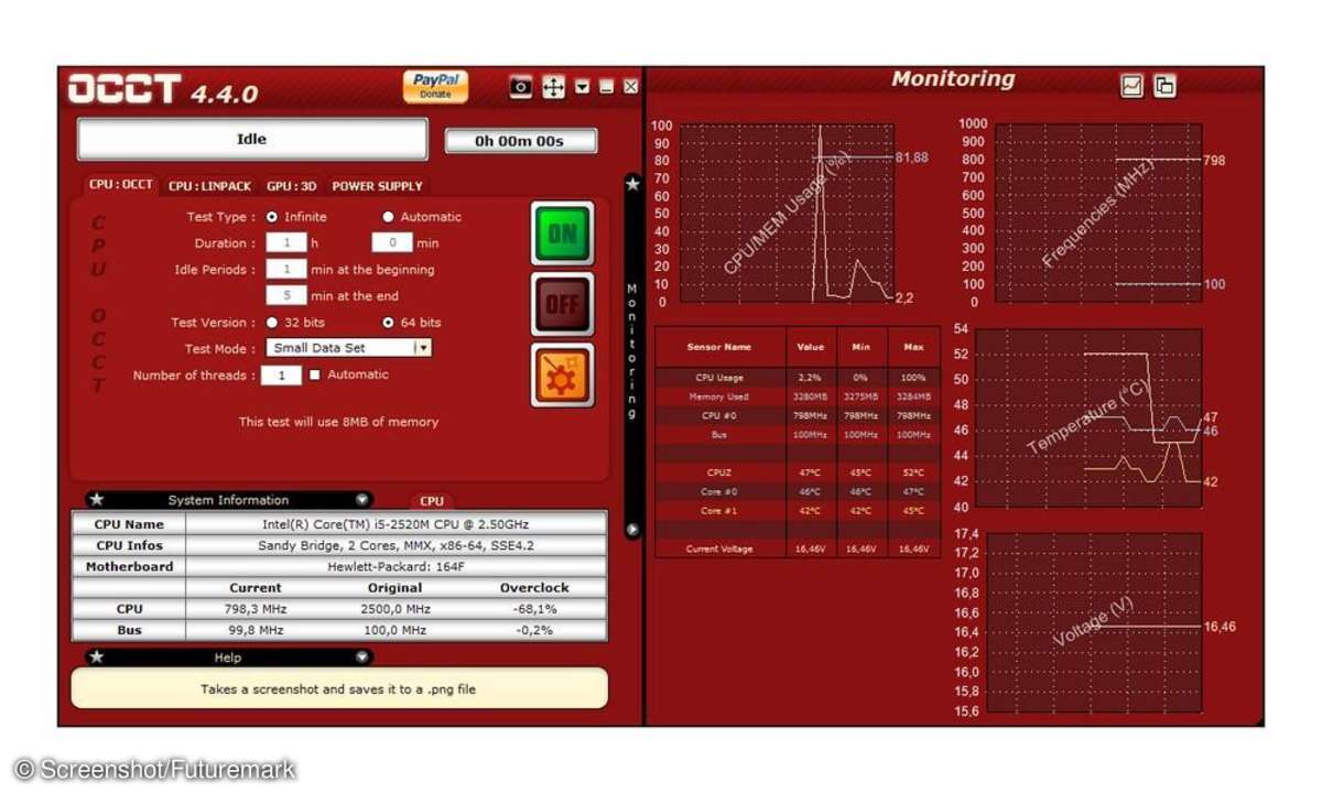 Leistungstest, PC-Benchmark-Tools, Dauertest Futuremark