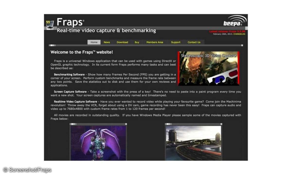 Leistungstest, PC-Benchmark-Tools, Fraps