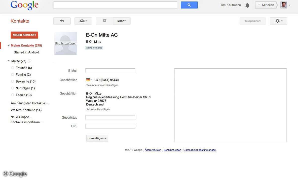 Google Kontakte