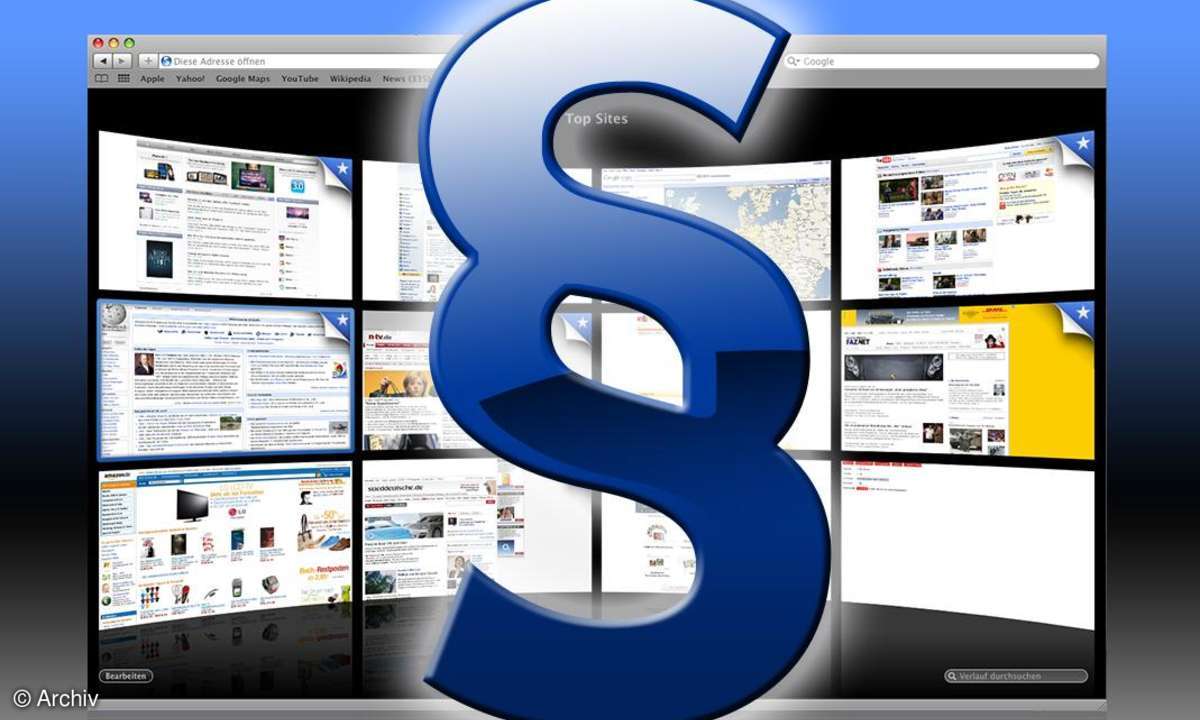 Aufmacher Online-Recht Hacker Paragraph Blau