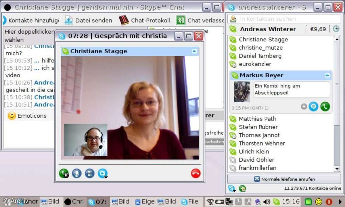 Asus Eee PC. VoIP-Telefonie per Skype mit Videokonferenzen