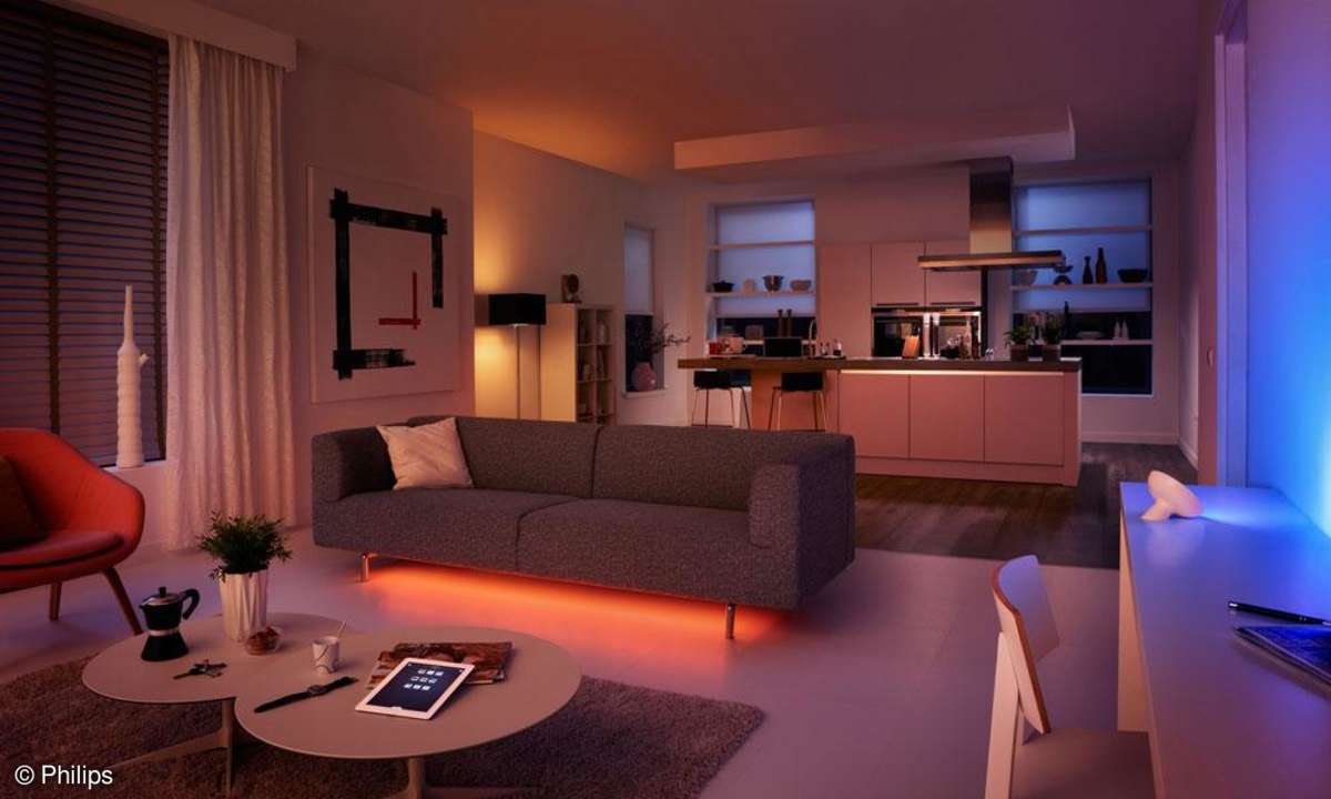 Wohnzimmer mit Philips LED LightStrips