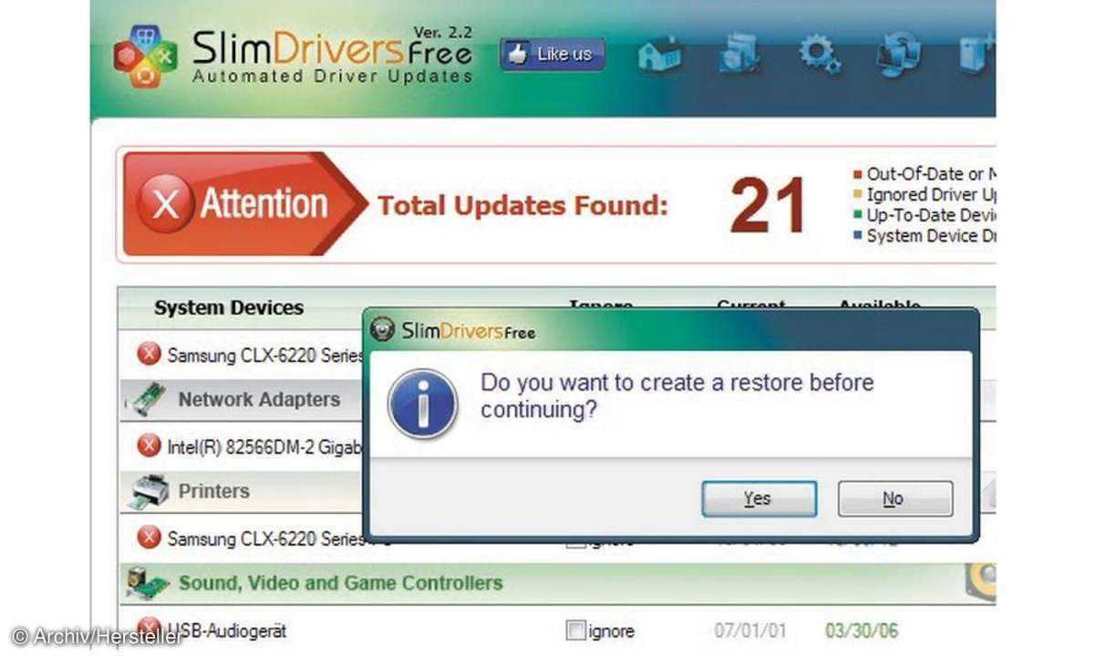 SlimDriversFree_Total Updates found