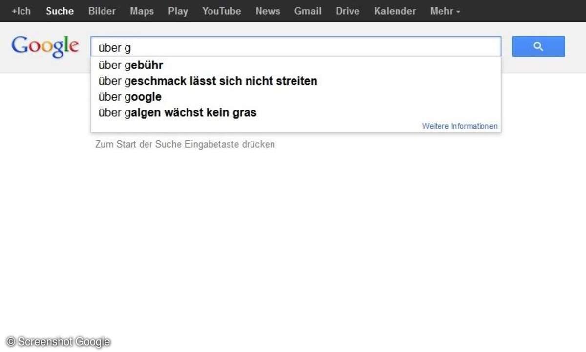 Über Google: