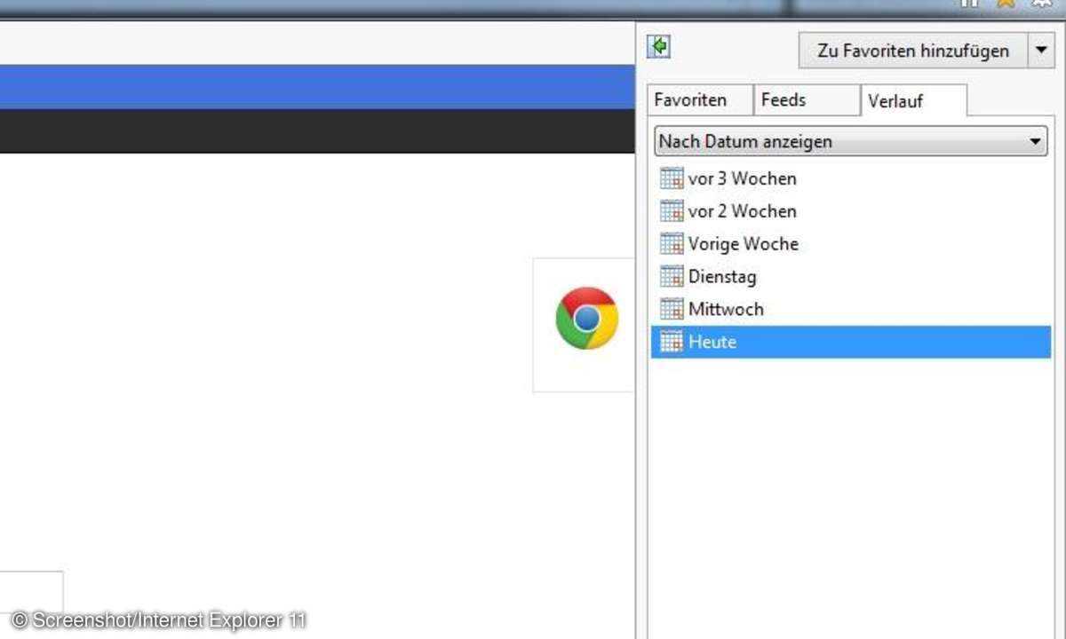 Favoriten, Internet Explorer 11