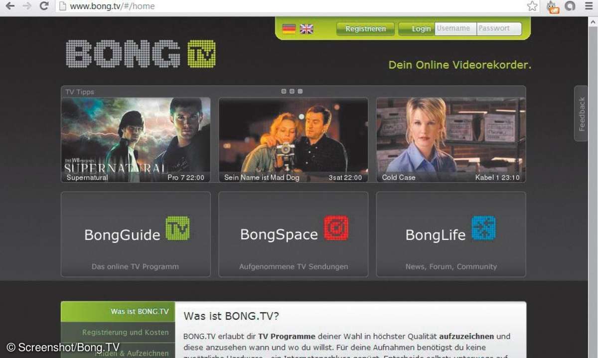 Bong.TV, Online-Videorekorder
