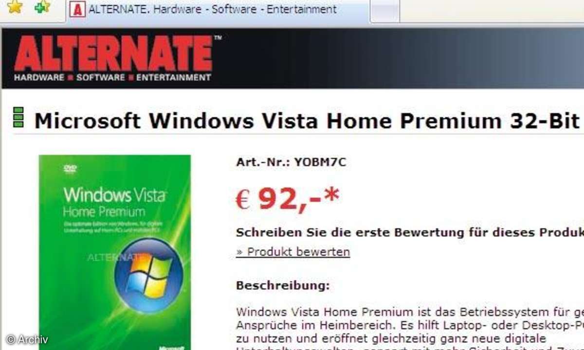 System-Builder-Versionen bei Alternate