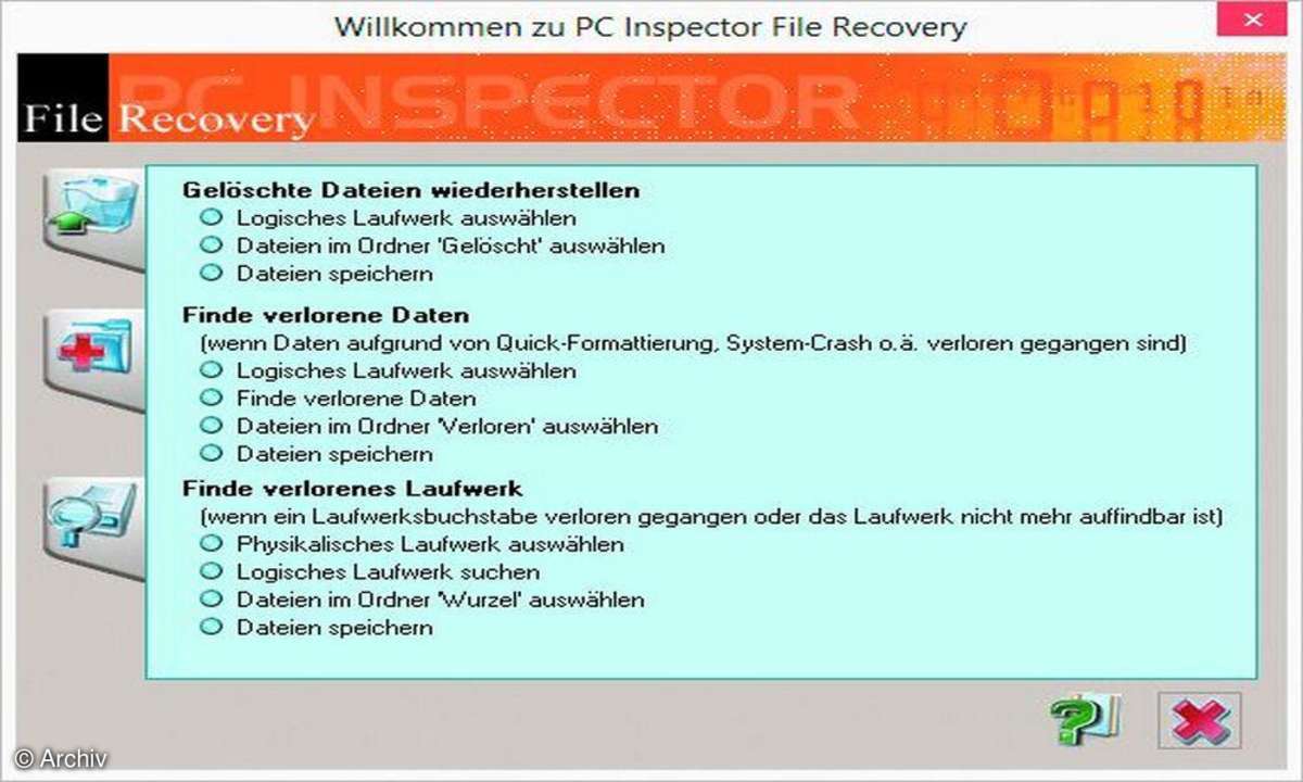 filerecovery, pc inspector file recovery, dateirettung