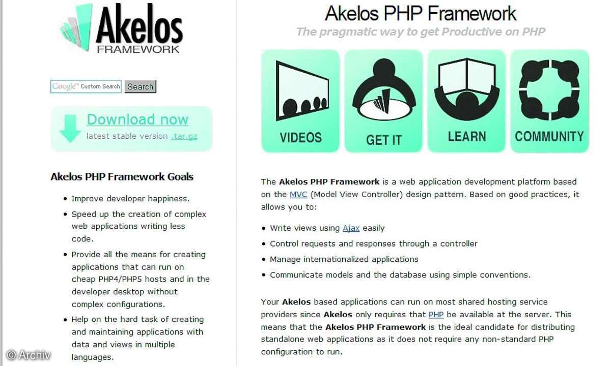 PHP-Frameworks Teil VI - Akelos