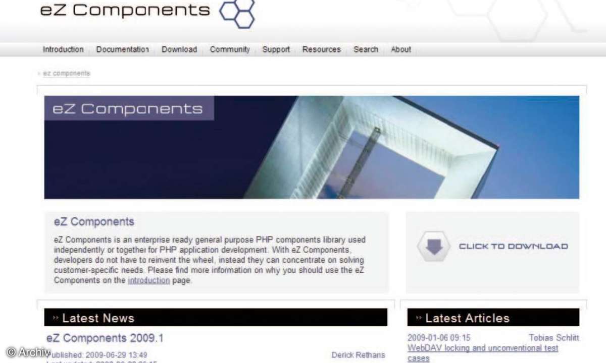 PHP-Frameworks Teil VII - eZ Components