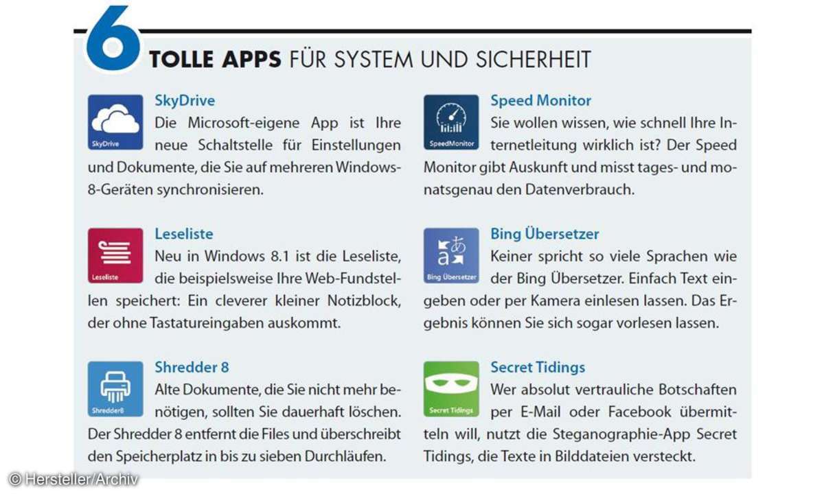 6 Tolle Apps für System und Sicherheit