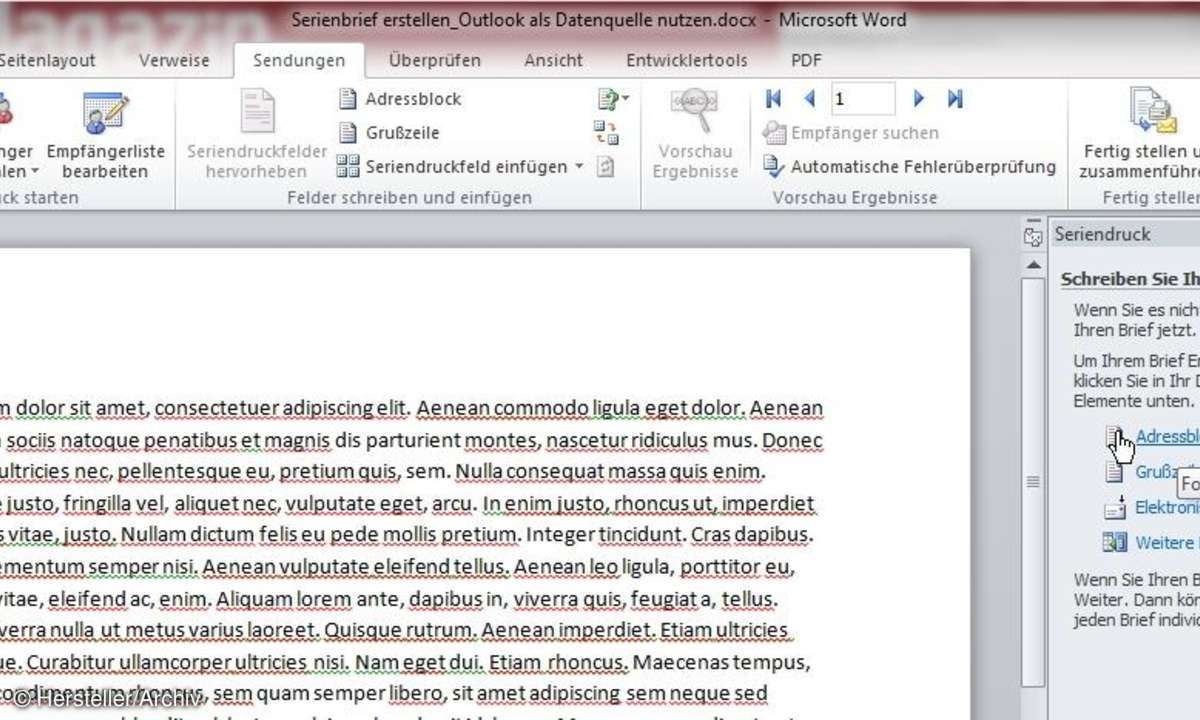 office, serienbrief