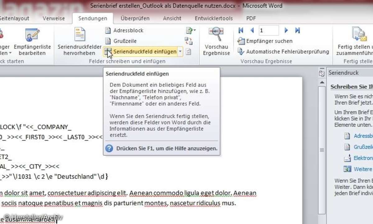 office, serienbrief