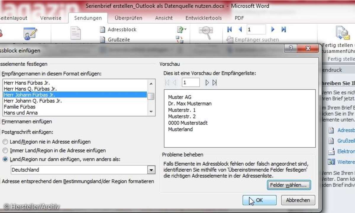 office, serienbrief