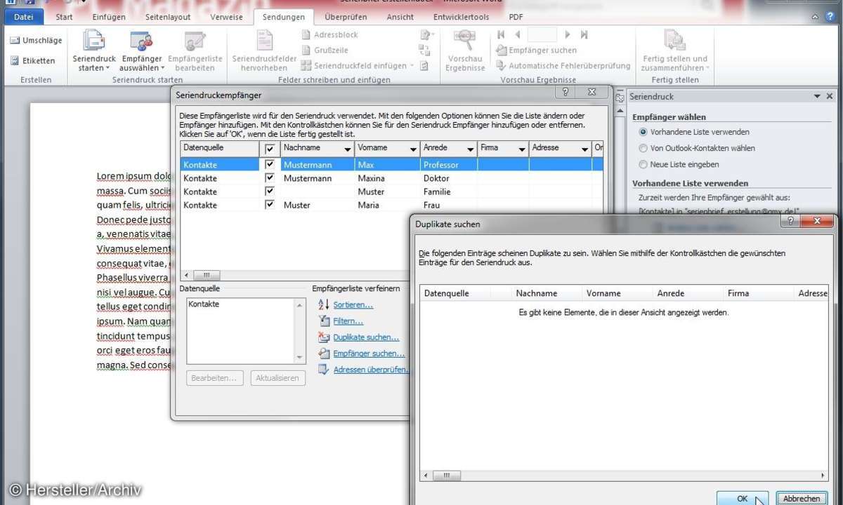 Tipp 4: Microsoft Outlook als Datenquelle nutzen