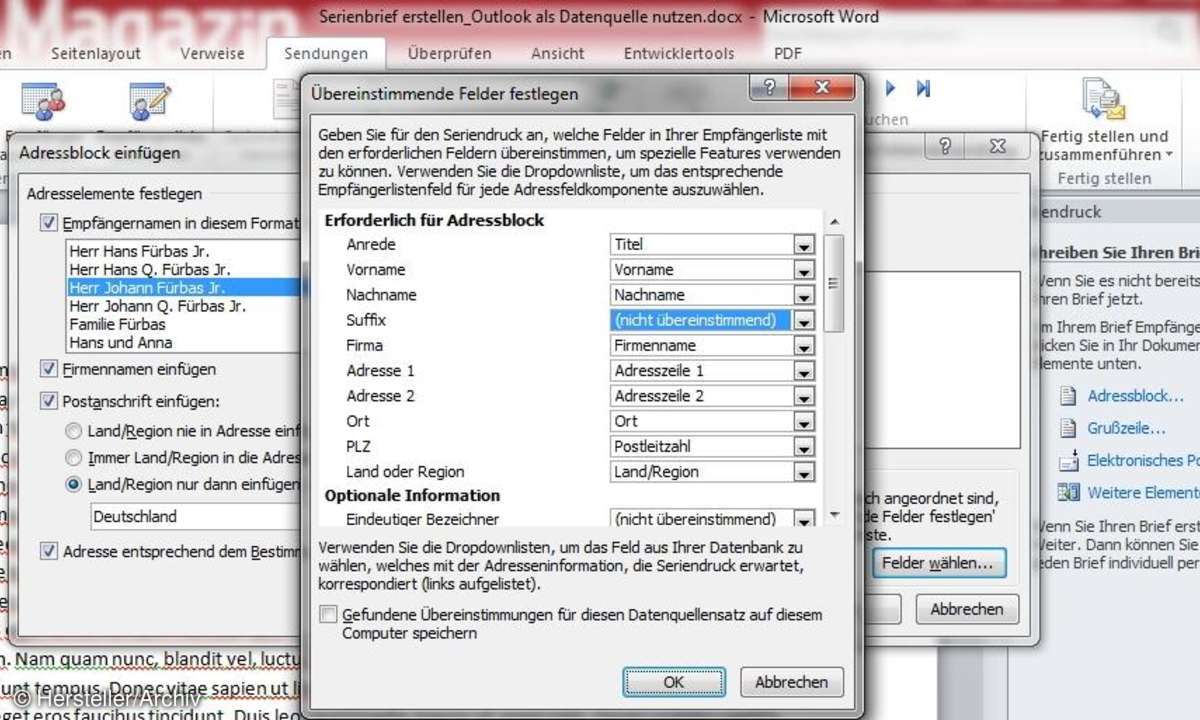 office, serienbrief