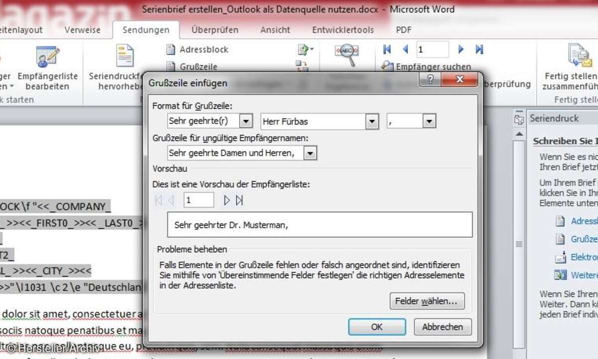 office, serienbrief