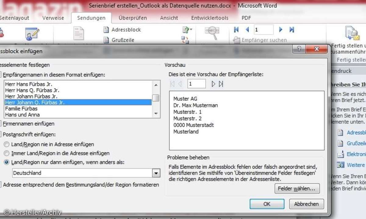office, serienbrief